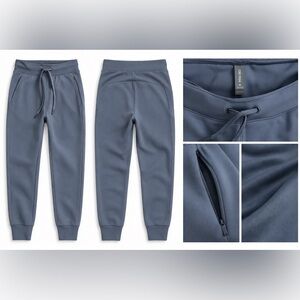CRZ Yoga Buttery Soft Jogger Pants Blue Gray Women’s Athletic Lounge Zip Pocket